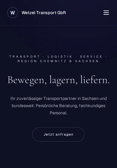 Screenshot: Wetzel Transport