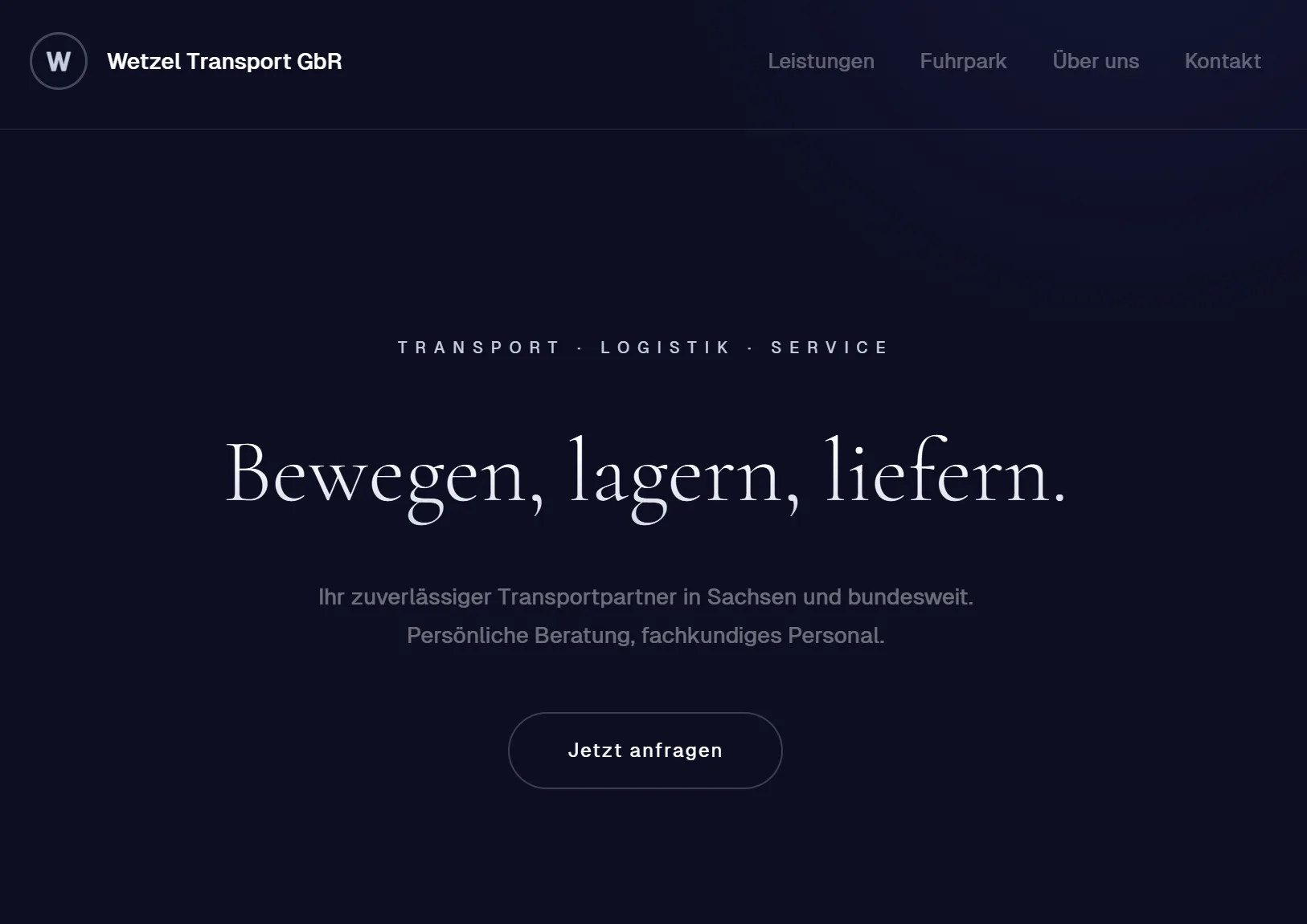 Screenshot: Wetzel Transport